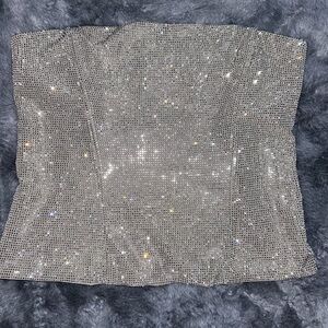 Zara Rhinestone strapless top. New size Large